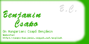 benjamin csapo business card